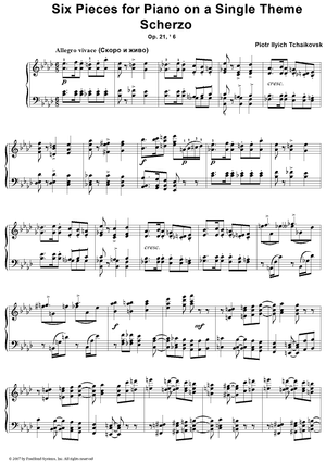 Six Pieces for Piano on a Single Theme. No. 6. Scherzo