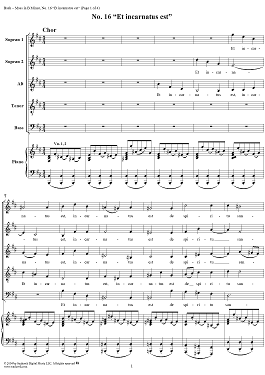 Mass in B Minor, BWV232, No. 16: "Et incarnatus est"