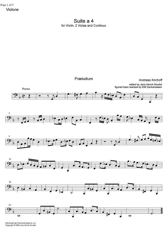 Suite a 4 - Violone/Continuo