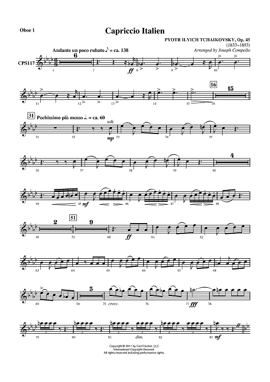 Capriccio Italien - Oboe 1