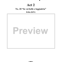 "In voi belle è leggiadria", No. 20 from "La Finta Semplice", Act 2, K46a (K51) - Full Score