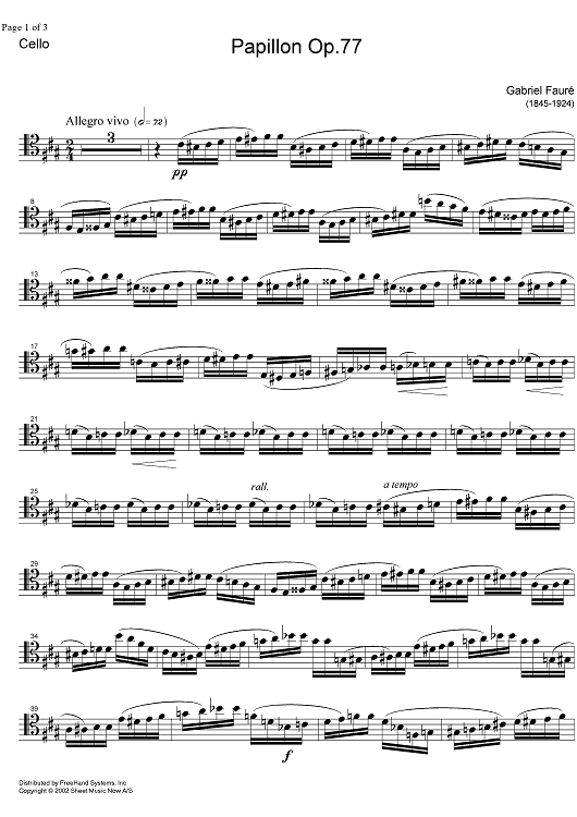 Papillon Op.77 - Cello
