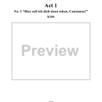 "Die Entführung aus dem Serail", Act 1, No. 1 "Hier soll ich dich denn sehen, Constanze!" - Full Score