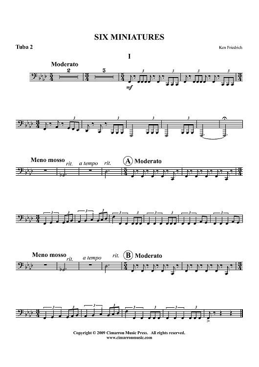 Six Miniatures (short pieces) - Tuba 2