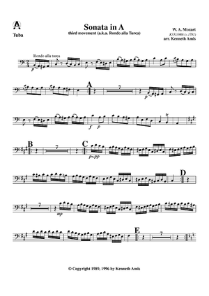 Rondo alla turca (Sonata in A, mvmt. 3) - Tuba