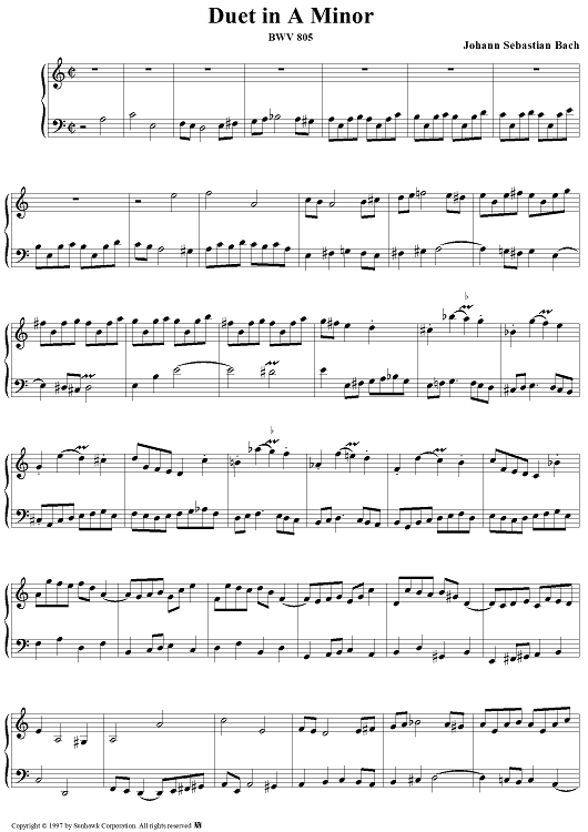 Four Duets, No. 4 in A minor, BWV 805