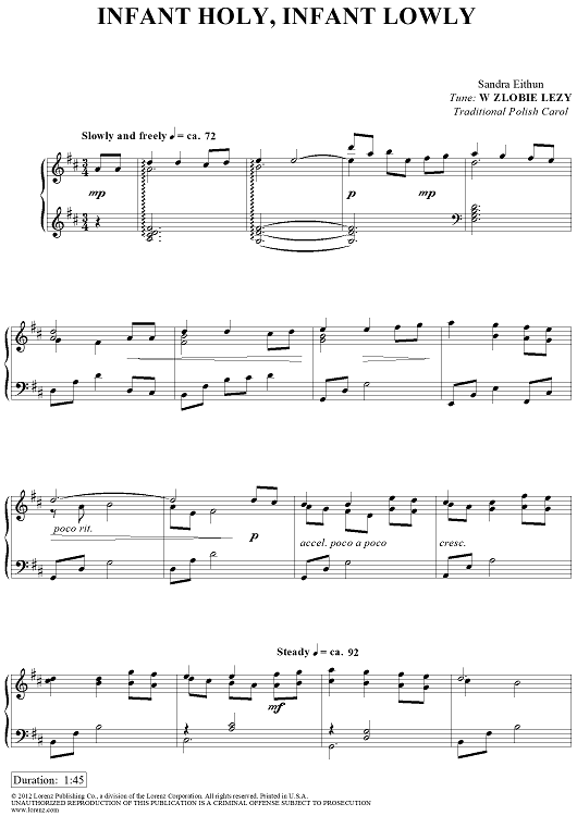 Infant Holy, Infant Lowly