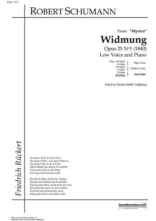 Widmung Op.25 No. 1