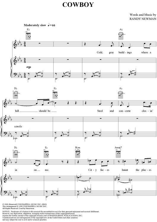 Eddy Arnold Cowboy Sheet Music in C Major - Download & Print - SKU: MN0073826