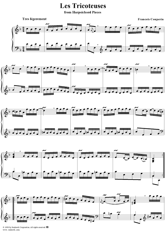 Harpsichord Pieces, Book 4, Suite 23, No.2:  Les tricoteuses