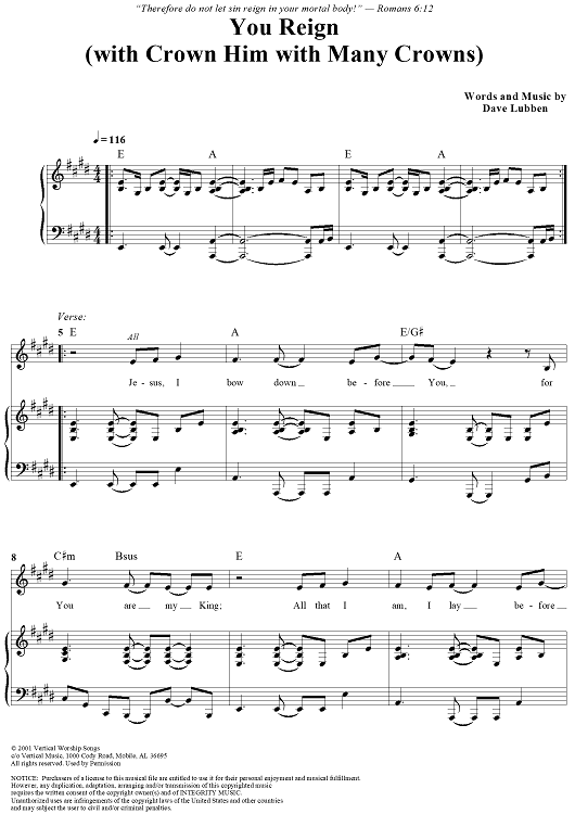 You Reign (with Crown Him With Many Crowns)