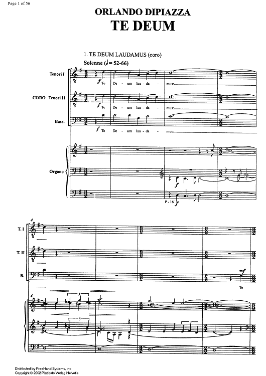 Te Deum - Score