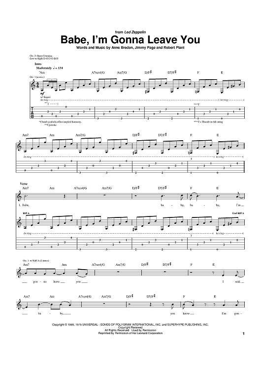 Babe, I'm Gonna Leave You