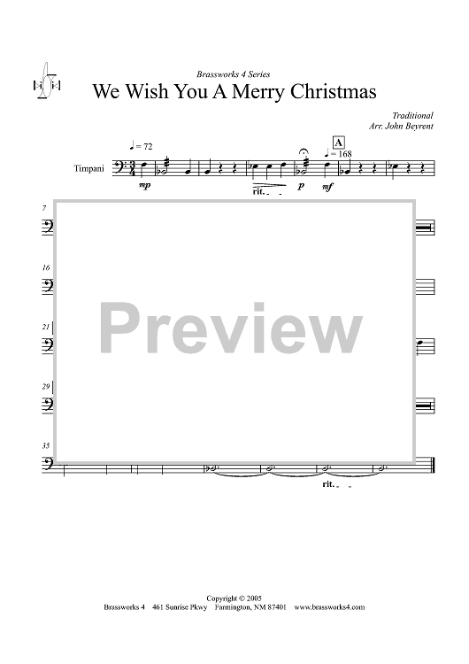 We Wish You a Merry Christmas - Timpani