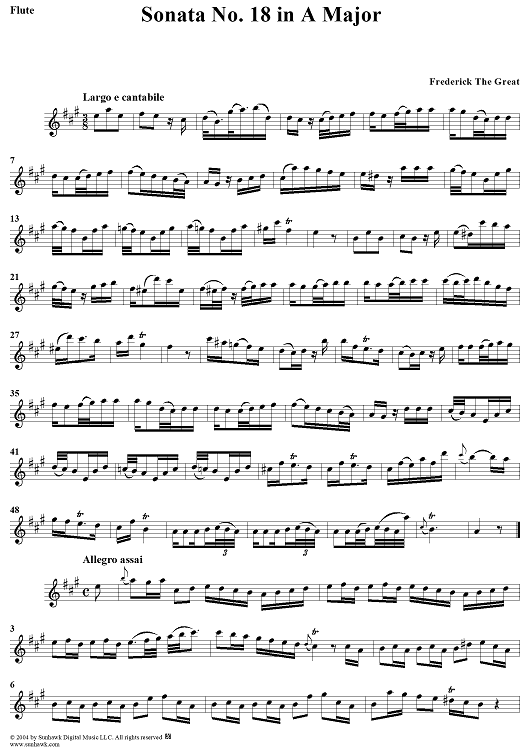 Sonata No. 18 in A Major - Flute