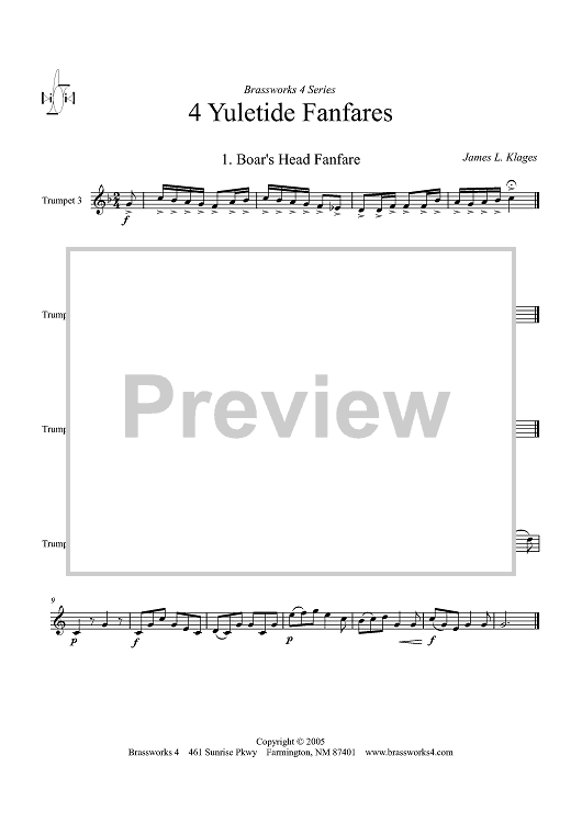 4 Yuletide Fanfares - Trumpet 3