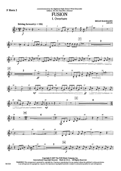 Fusion - F Horn 2" Sheet Music for Concert Band - Sheet Music Now