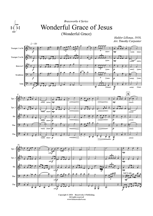 Wonderful Grace of Jesus - Score