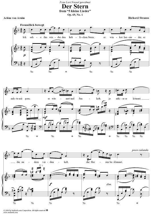 5 kleine Lieder, Op. 69:  No. 1,  Der Stern