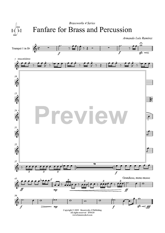 Fanfare for Brass and Percussion - Trumpet 1 in B-flat
