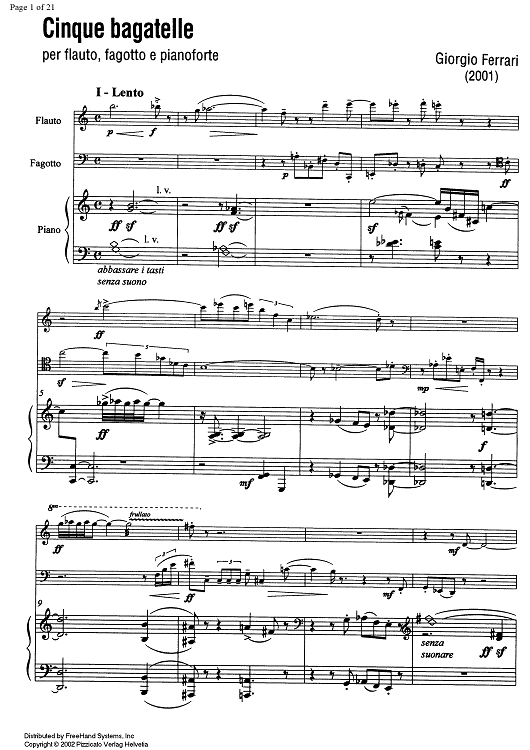 5 bagatelle (5 bagatels) - Score