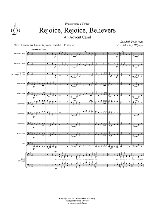 Rejoice, Rejoice, Believers - Score