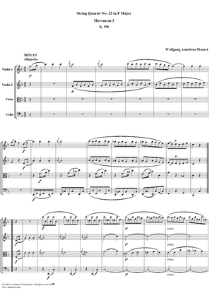 Quartet No. 23, Movement 3 - Score