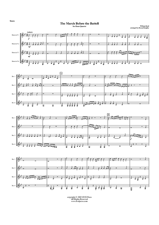 The March Before the Battell - Score