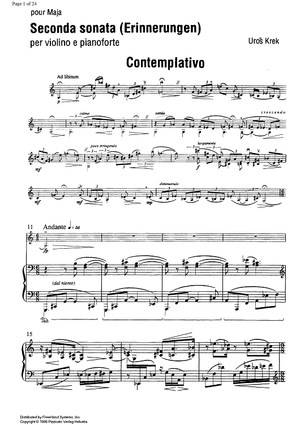 Seconda sonata - Score