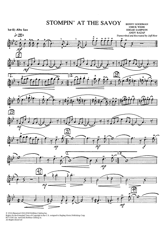 Stompin' At The Savoy - Alto Sax 1