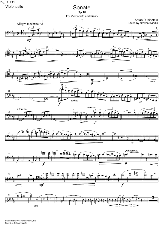 Sonata Op.18 - Cello