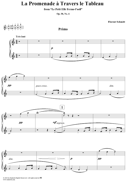 La Promenade à Travers le Tableau, from "Le Petit Elfe Ferme-l'oeil", Op. 58