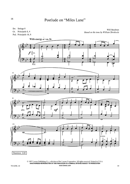 Postlude on “Miles Lane”