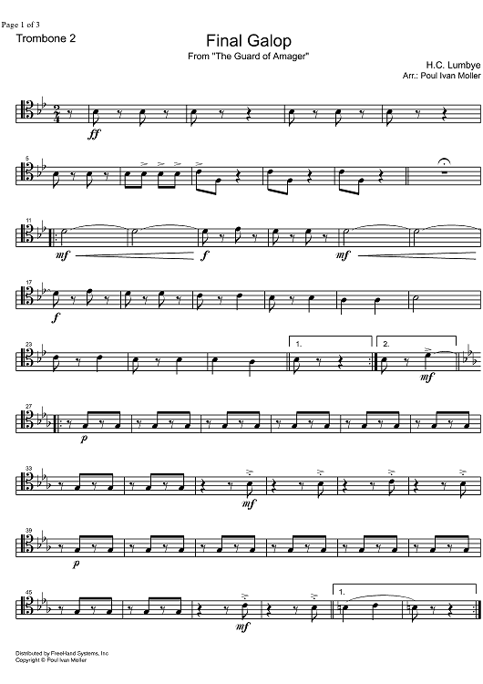 Final Galop from the Guard of Amager - Trombone 2