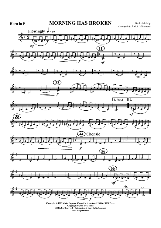 Morning Has Broken - Horn (Op. Trombone)