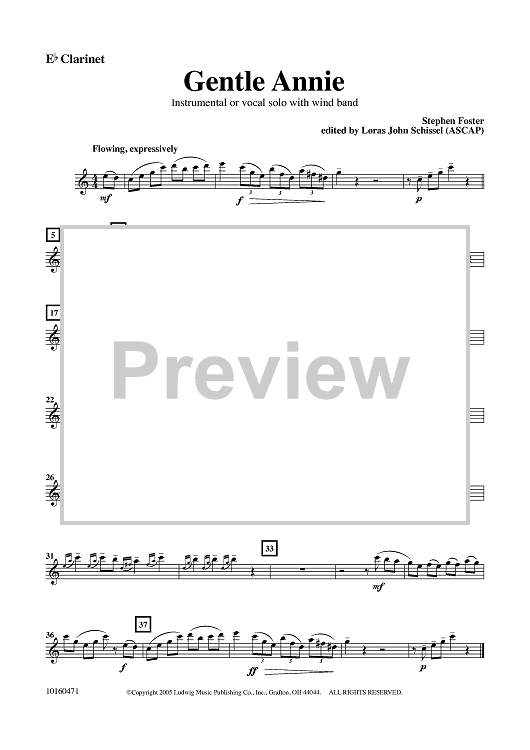 Gentle Annie - Eb Clarinet