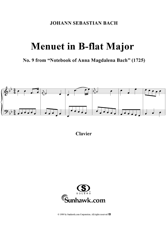 Minuet in B-Flat Major from the Notebook of Anna Magdelena Bach