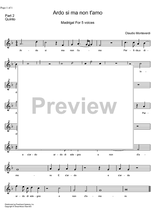 Ardo si ma non t'amo