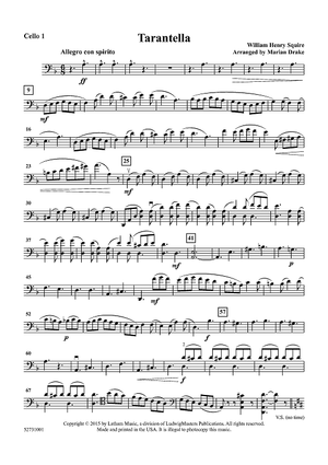 Tarantella, Op. 23 for Cello Duet - Cello 1