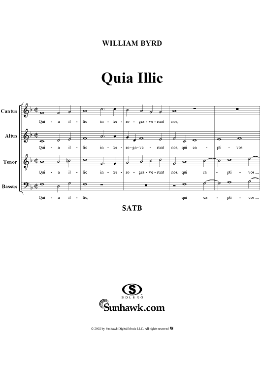 Quia Illic     (4-voice church anthem)
