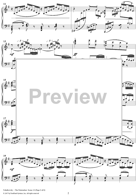 The Nutcracker. Scene No. 14. Pas de deux" Sheet Music for Piano Solo