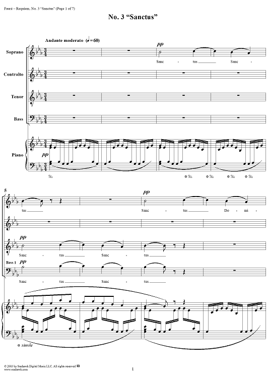 Requiem, Op. 48, No. 3: Sanctus