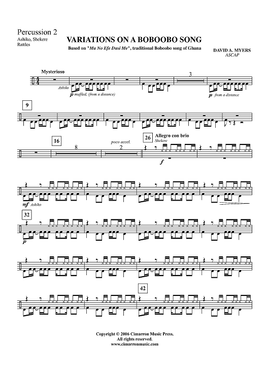 Variations on a Boboobo Song - Percussion 2