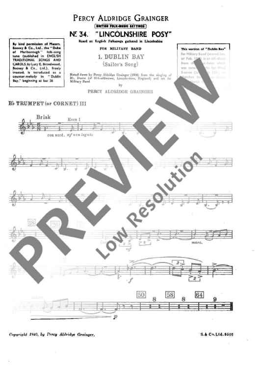 Lincolnshire Posy - Trumpet Iii Bb