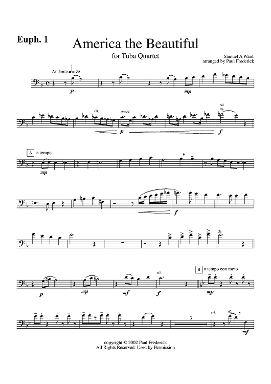 America the Beautiful / Star-Spangled Banner - Euphonium 1