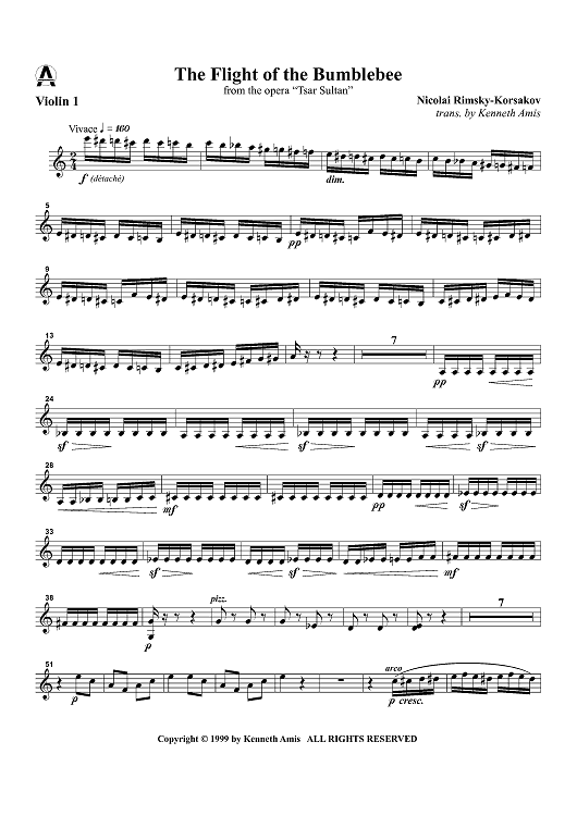 The Flight of the Bumblebee from the opera "Tsar Sultan" - Violin 1