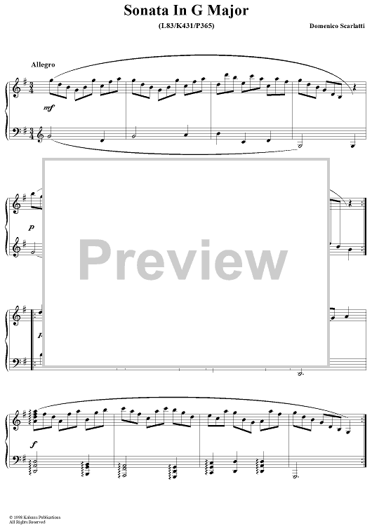 Sonata in G major, K. 431