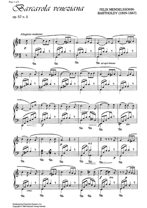 Barcarola Veneziana Op.57 No. 5