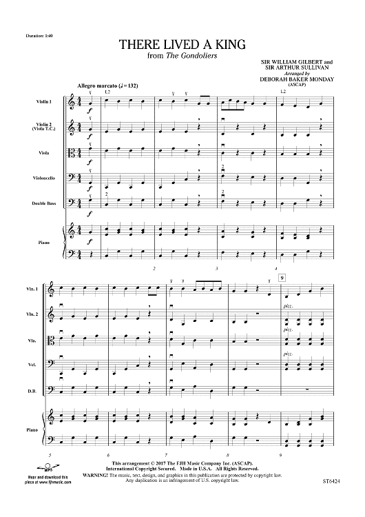 There Lived a King - from The Gondoliers - Score