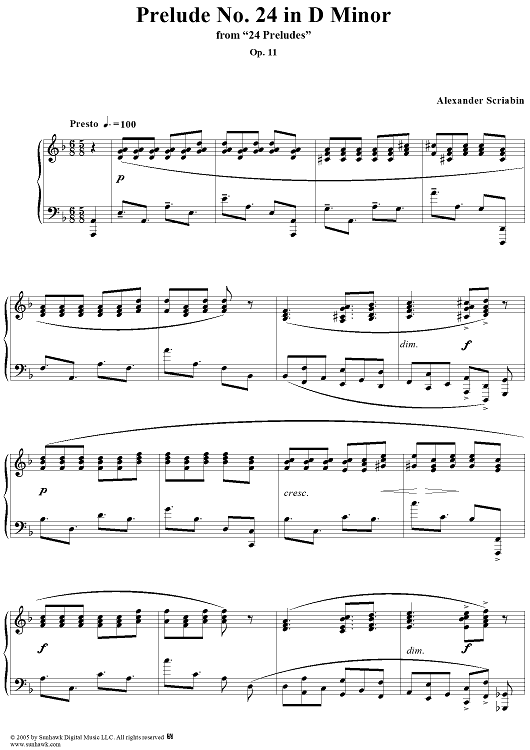 Prelude No. 24 in D minor